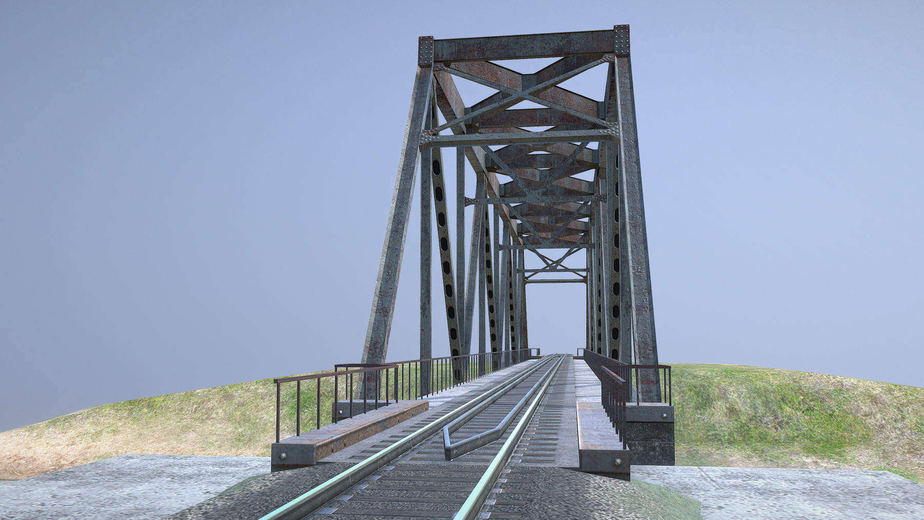 RW Bridge Vologda-II mono ferma Low-poly 3D model_6
