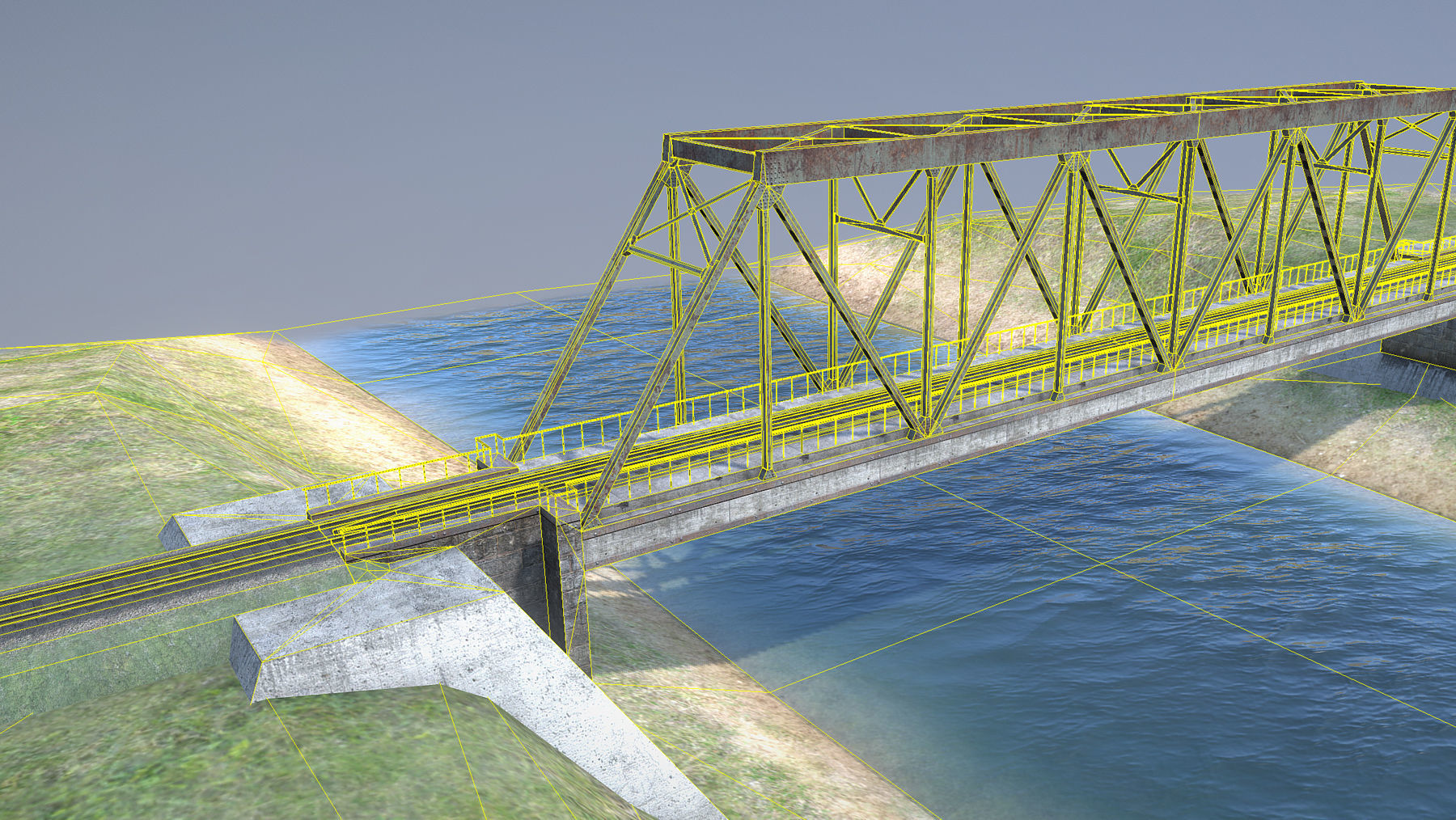 RW Bridge Vologda-II mono ferma Low-poly 3D model_11