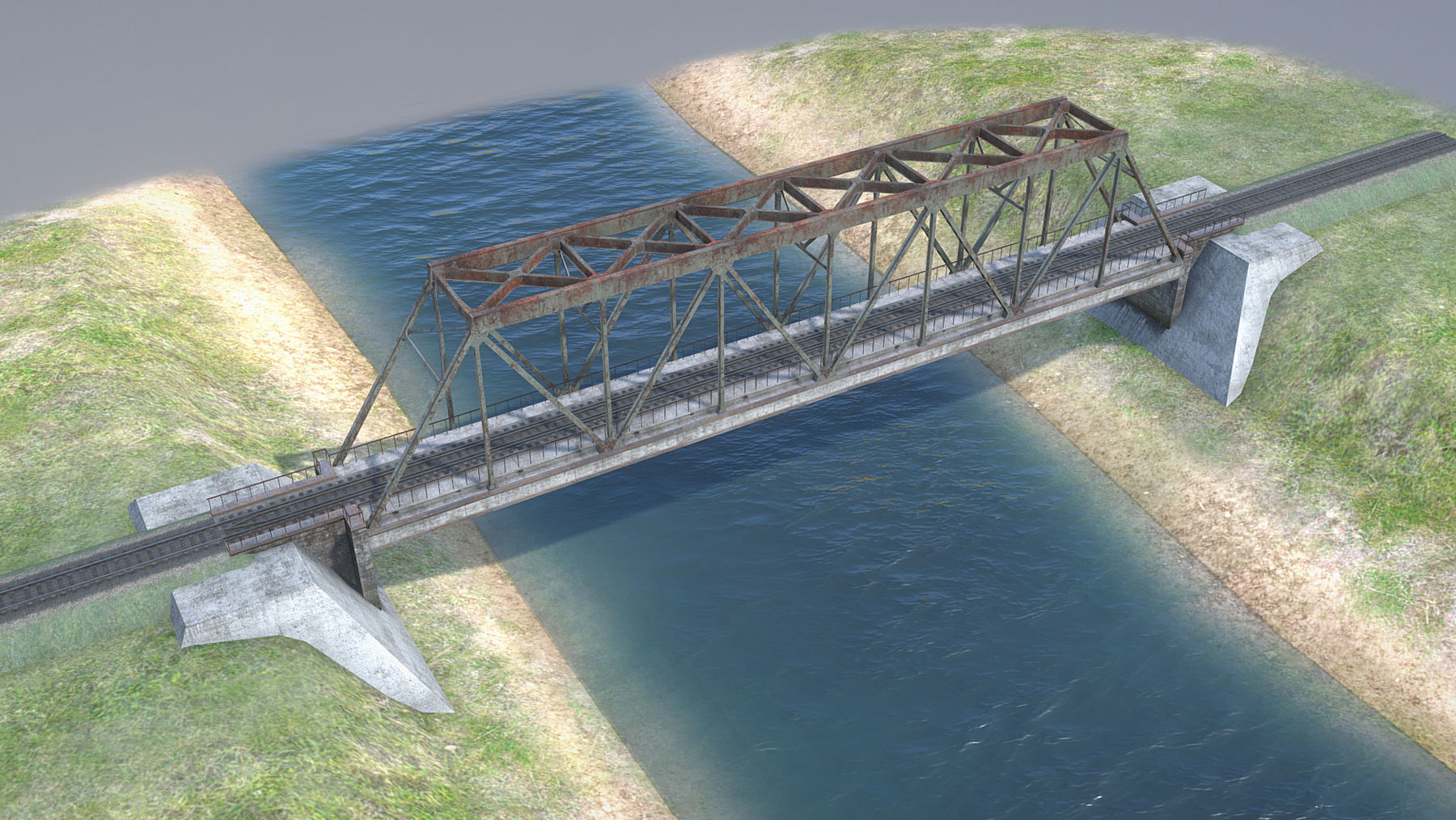 RW Bridge Vologda-II mono ferma Low-poly 3D model_2