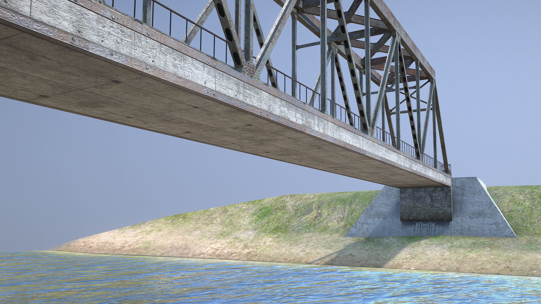 RW Bridge Vologda-II mono ferma Low-poly 3D model_8