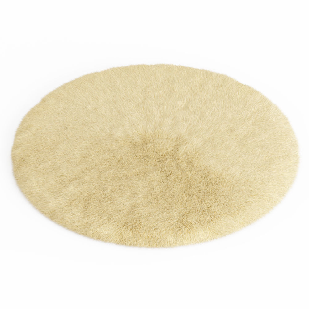 Round rug yellow 3D model_2