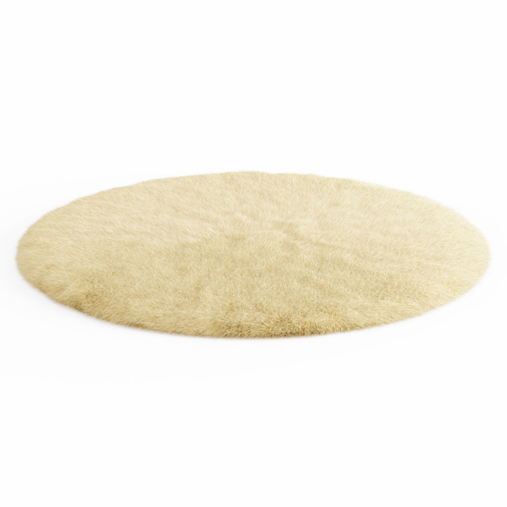 Round rug yellow 3D model_1