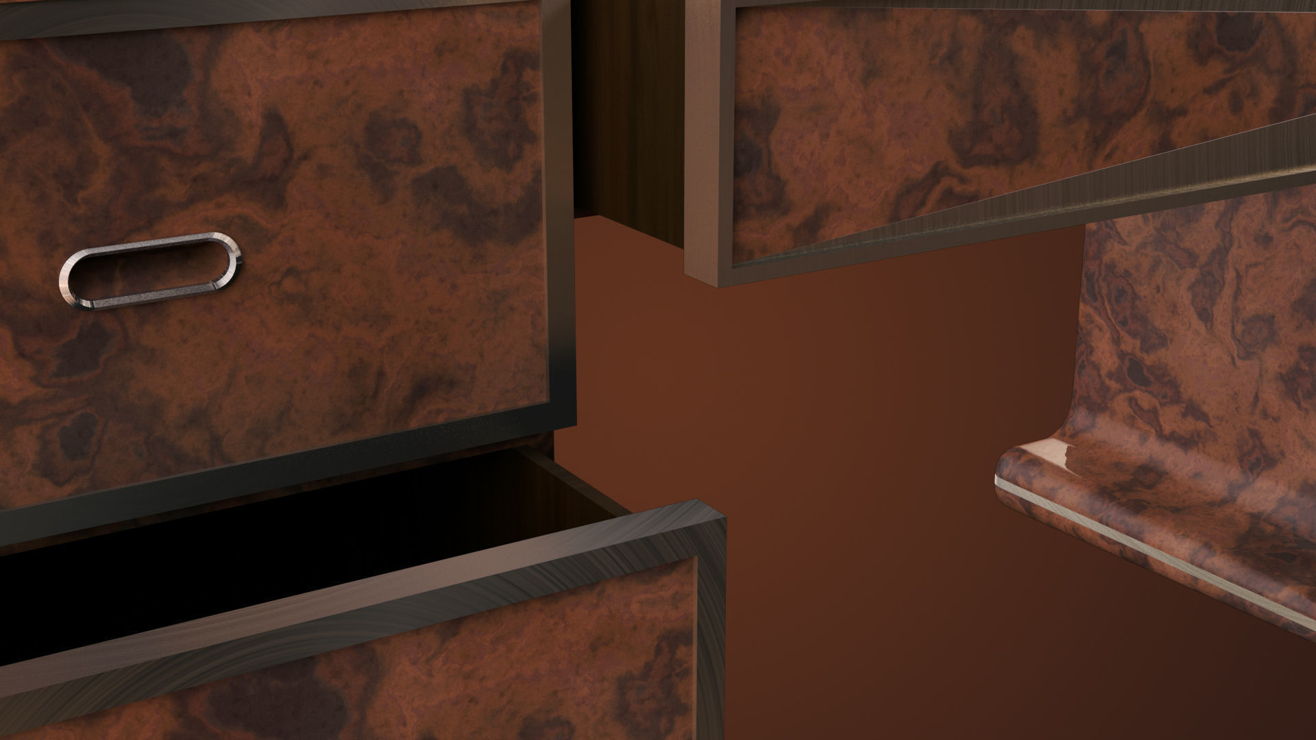 Office Desk Low-poly 3D model_1