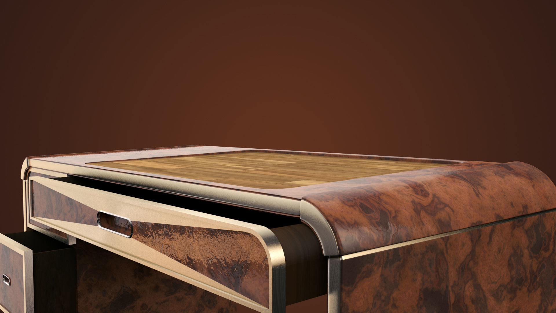 Office Desk Low-poly 3D model_5