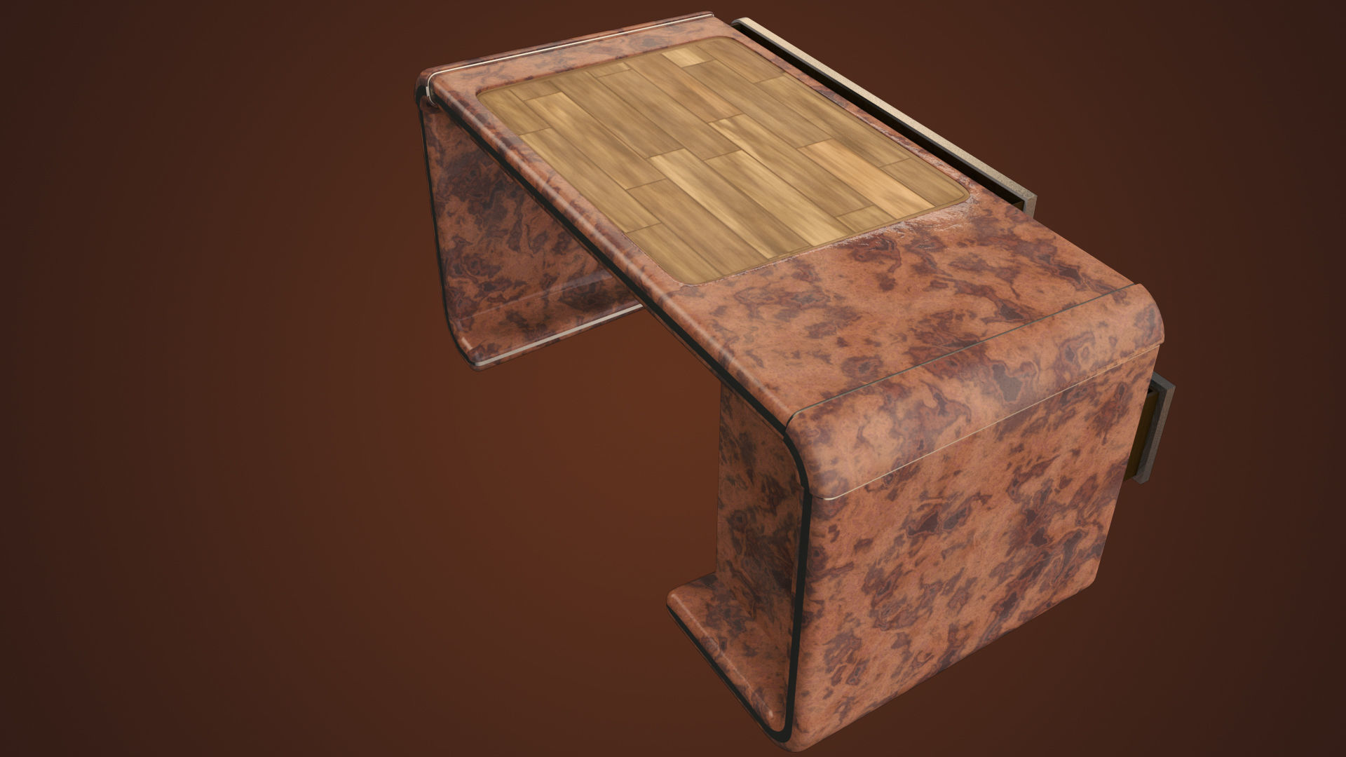 Office Desk Low-poly 3D model_4