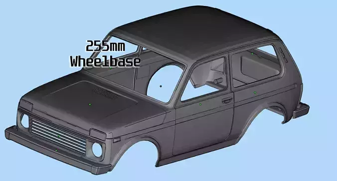 Printable Body Lada Niva 3D print Russian SUVs Scale 110 3D print model