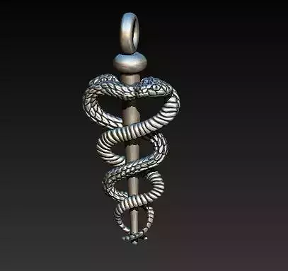 Snake pendant 3D print model