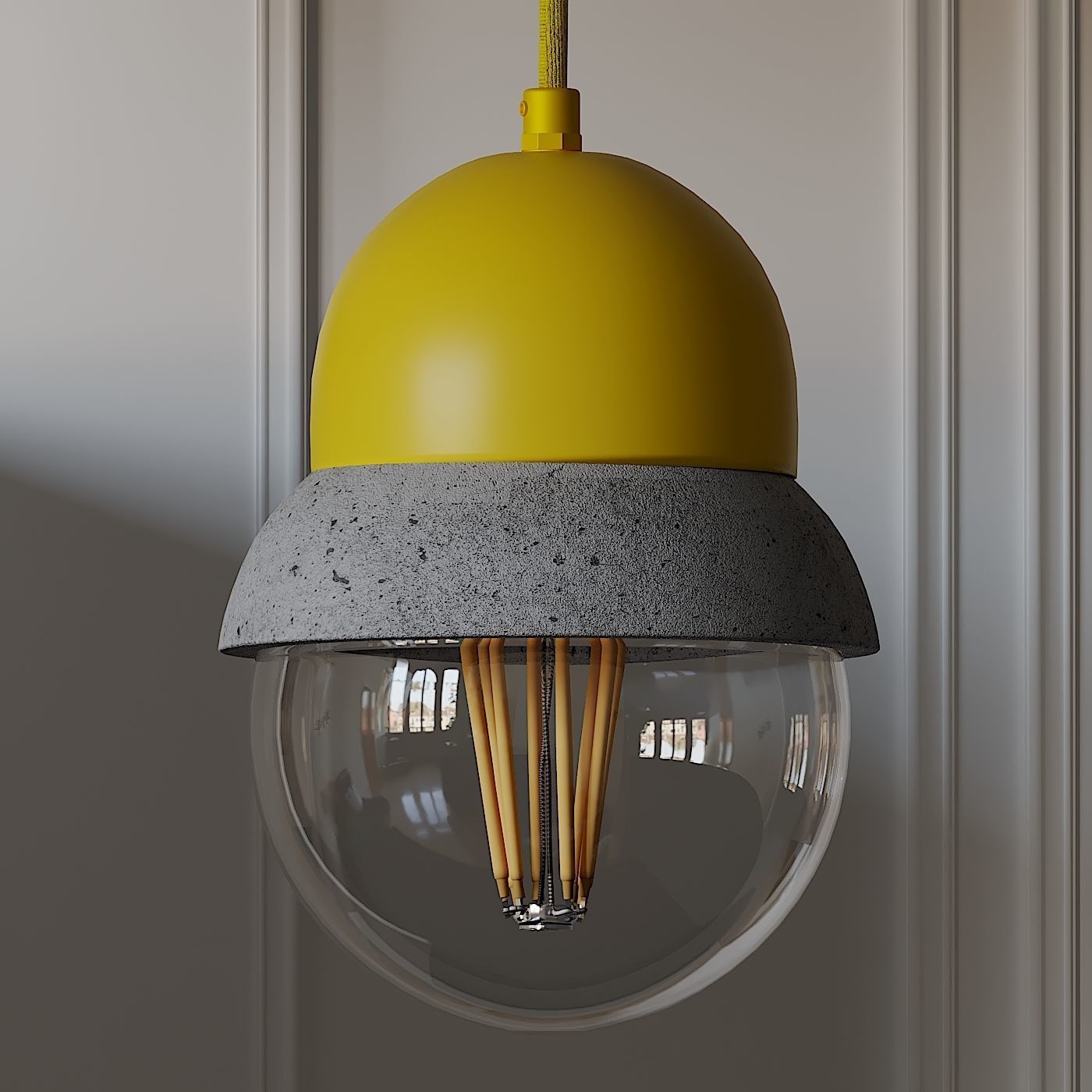 Maayan - Pendant Lightweight Concrete Lamp 3D model_2