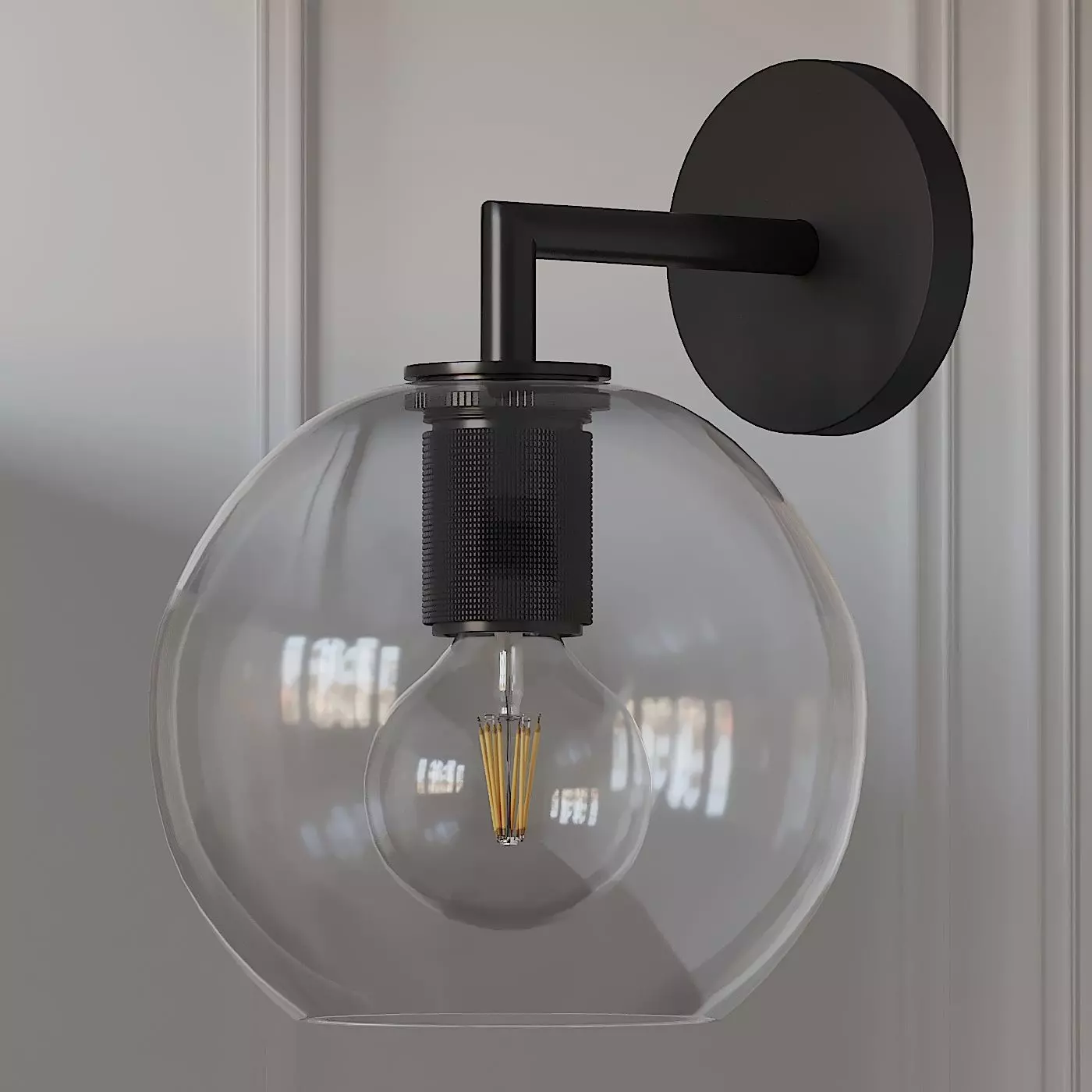 Utilitaire Globe Shade Single Sconce 3 Type Materials 3D model_0