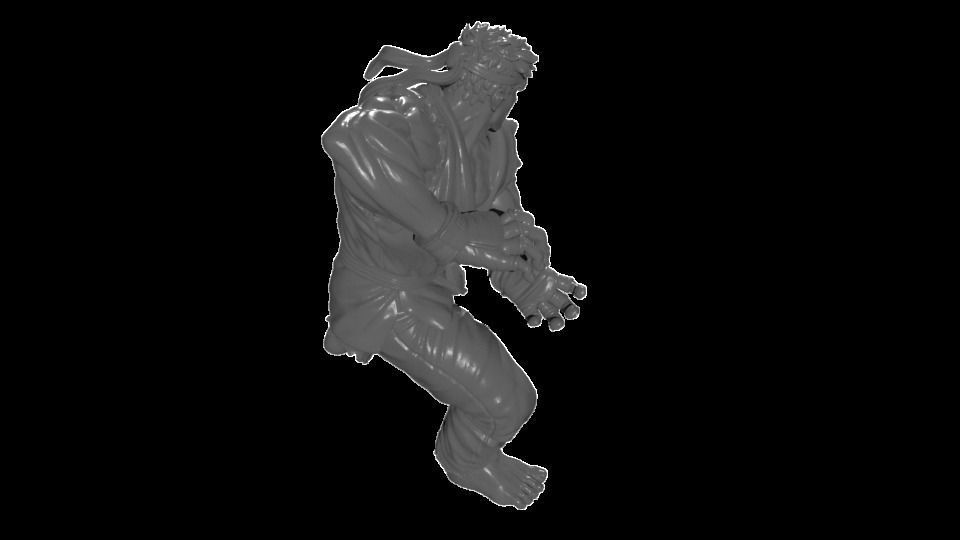 Ryu Statue for 3D Print 3D print model_5