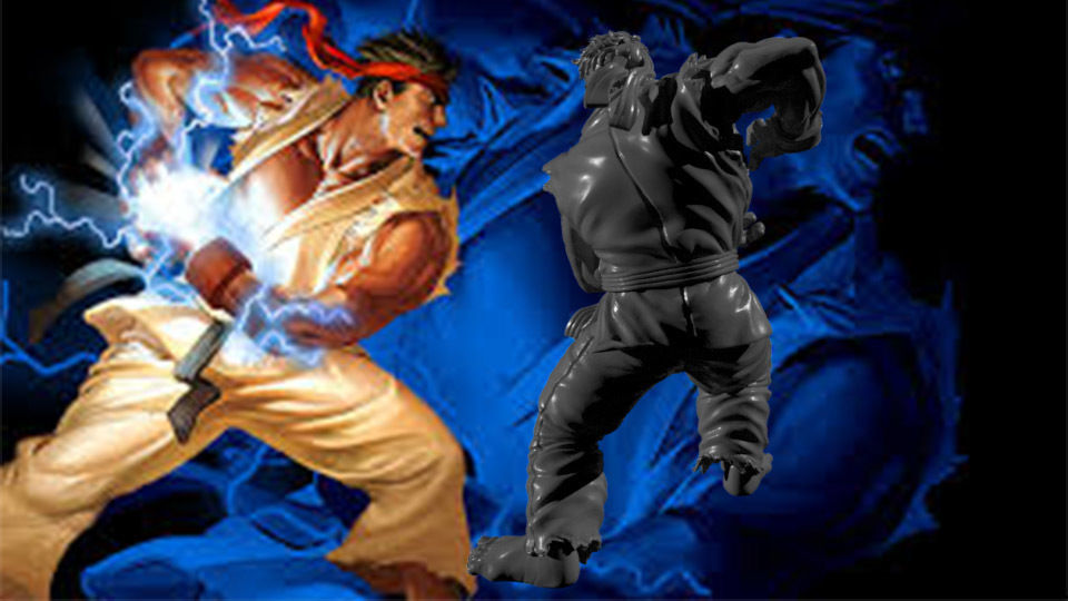 Ryu Statue for 3D Print 3D print model_6