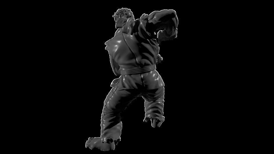 Ryu Statue for 3D Print 3D print model_7