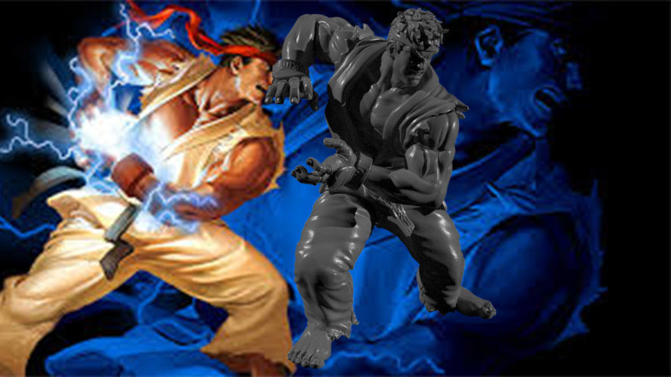 Ryu Statue for 3D Print 3D print model_2