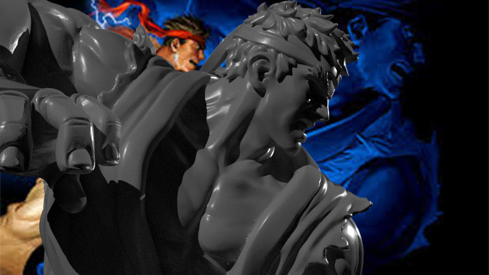 Ryu Statue for 3D Print 3D print model_10