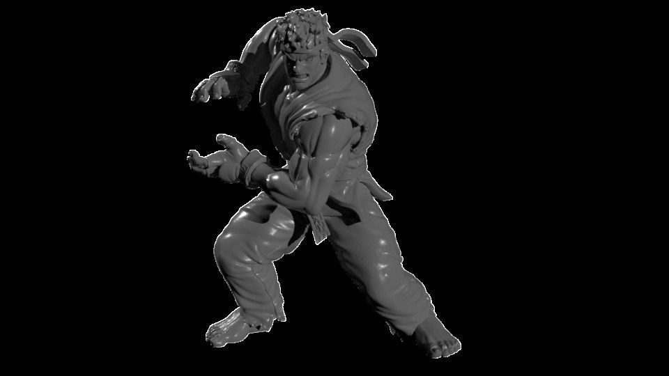 Ryu Statue for 3D Print 3D print model_1