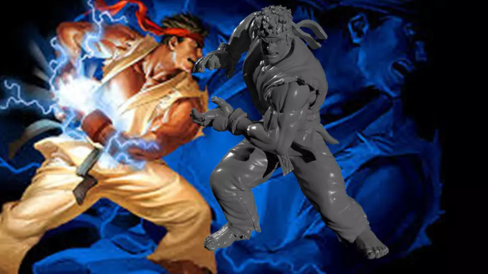 Ryu Statue for 3D Print 3D print model_0