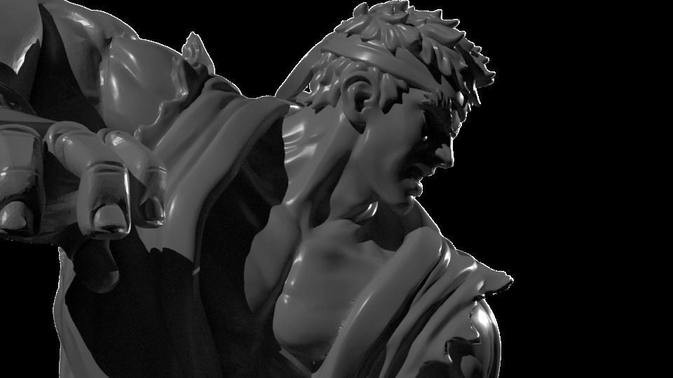 Ryu Statue for 3D Print 3D print model_11
