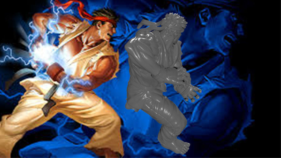 Ryu Statue for 3D Print 3D print model_4