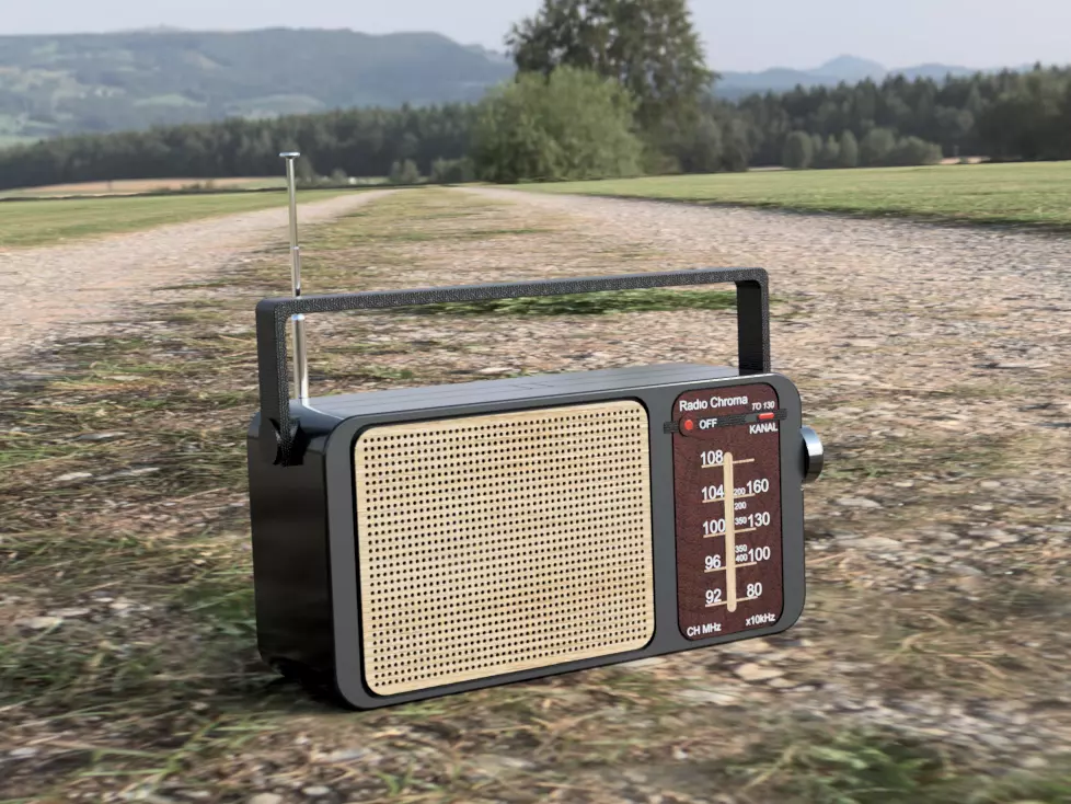 Free Retro Radio Low-poly 3D model_0