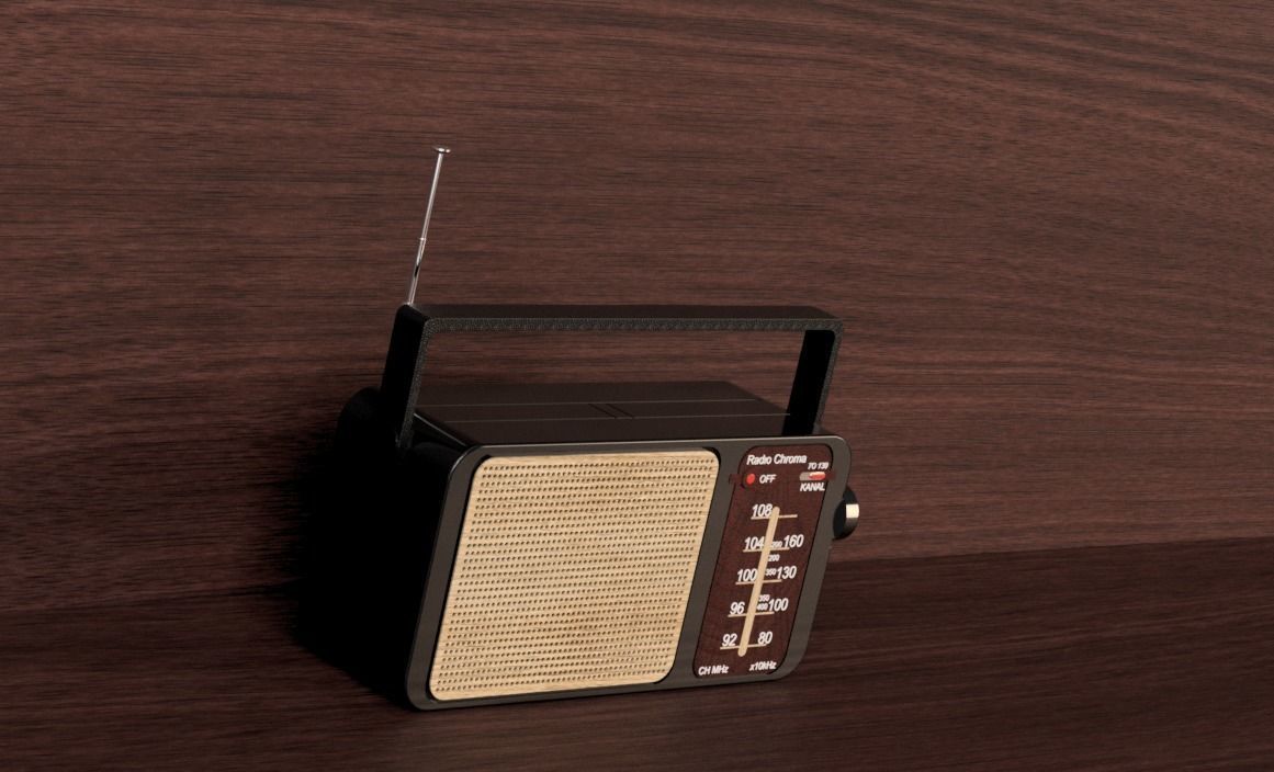 Free Retro Radio Low-poly 3D model_4