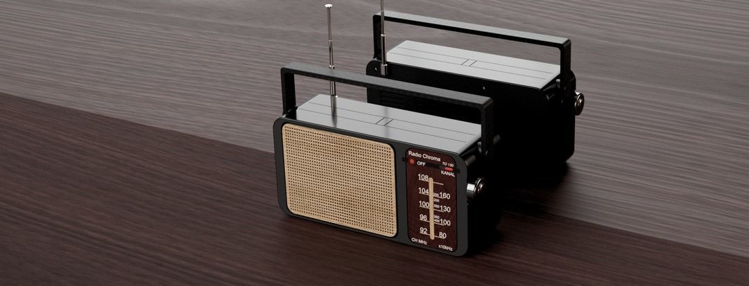 Free Retro Radio Low-poly 3D model_3