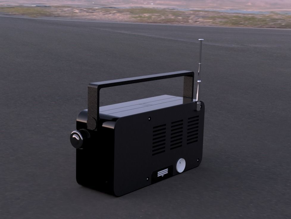 Free Retro Radio Low-poly 3D model_6