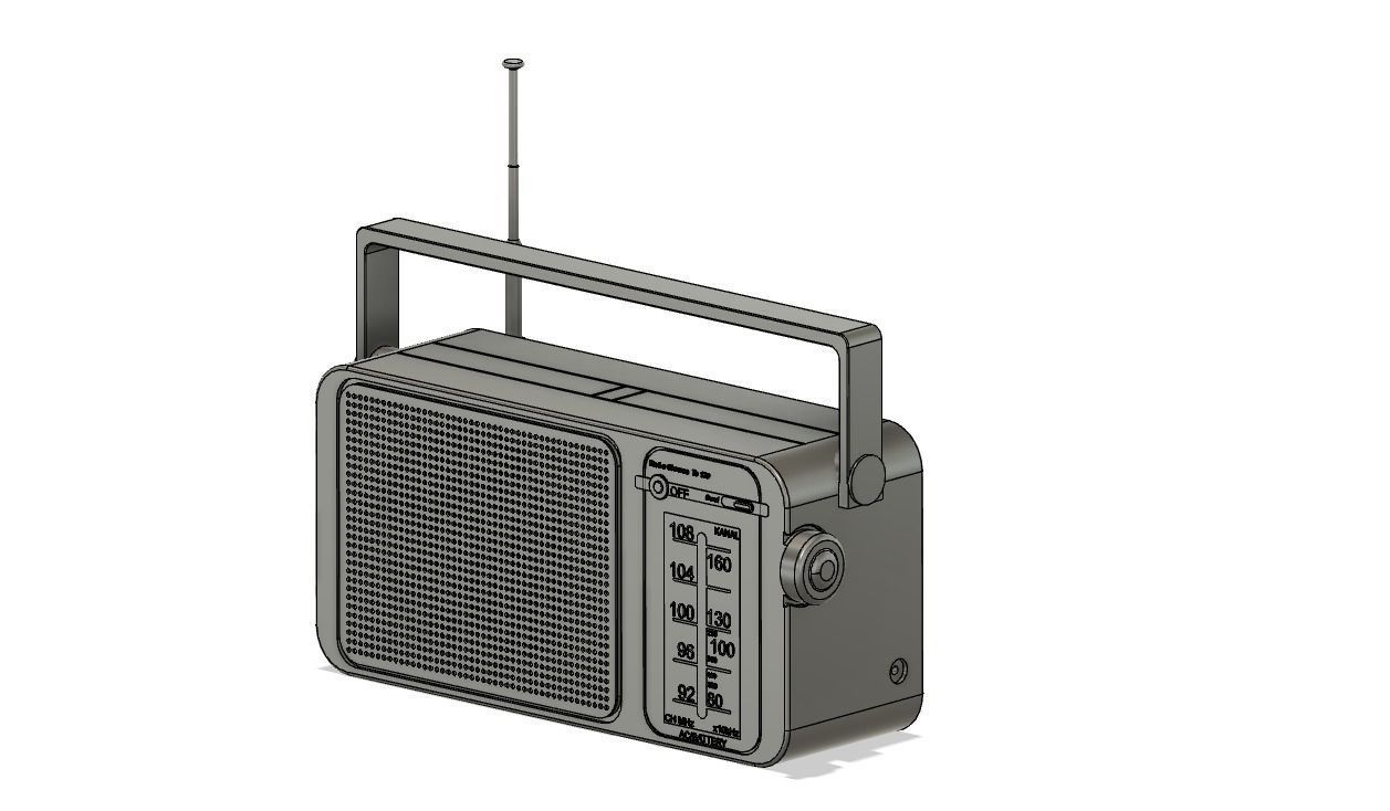 Free Retro Radio Low-poly 3D model_7