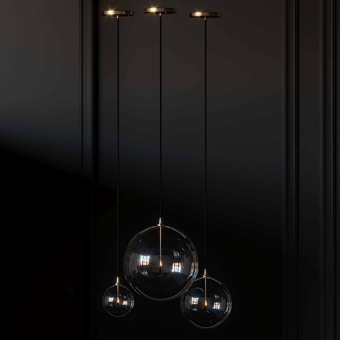 Glass Globe Mobile Pendant 3D model_1