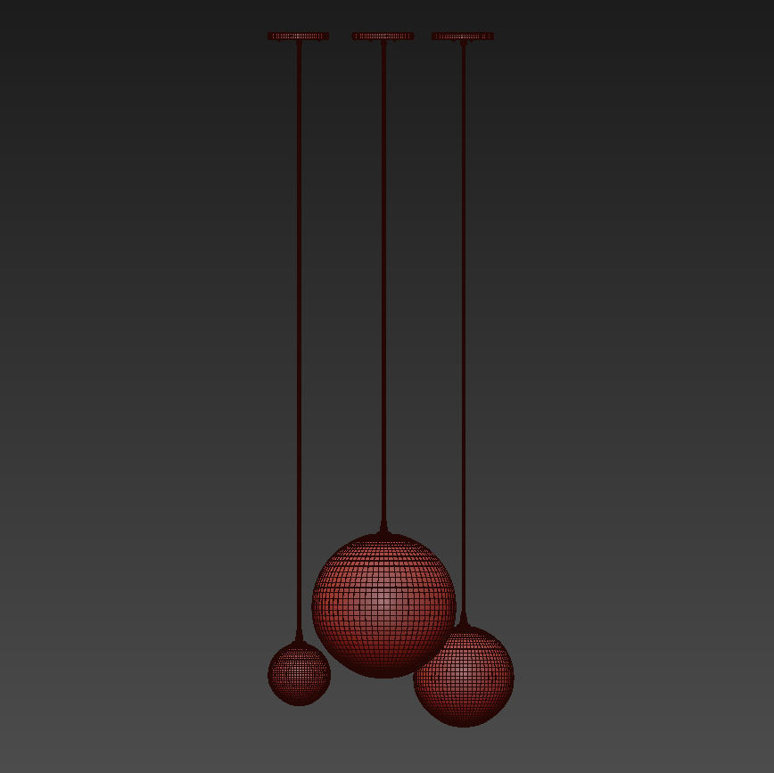 Glass Globe Mobile Pendant 3D model_4