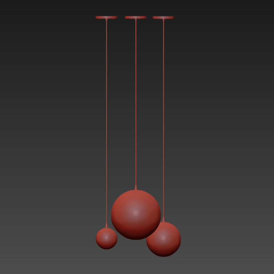 Glass Globe Mobile Pendant 3D model_5