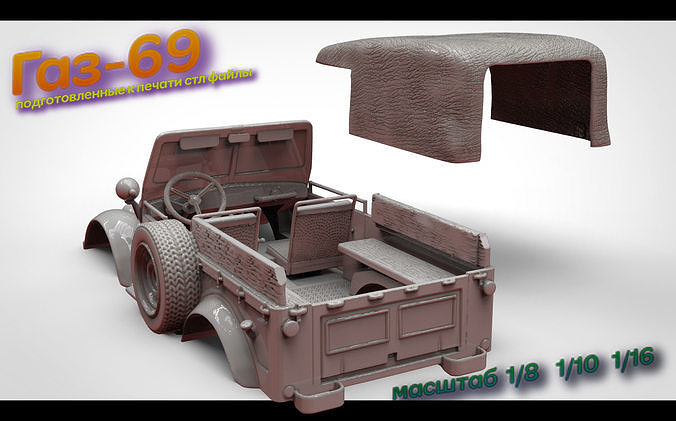 GAZ 69 RC 3D print model