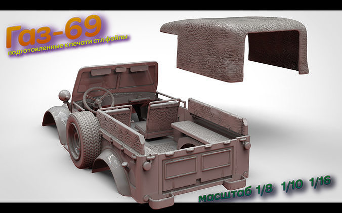 GAZ 69  RC 3D print model