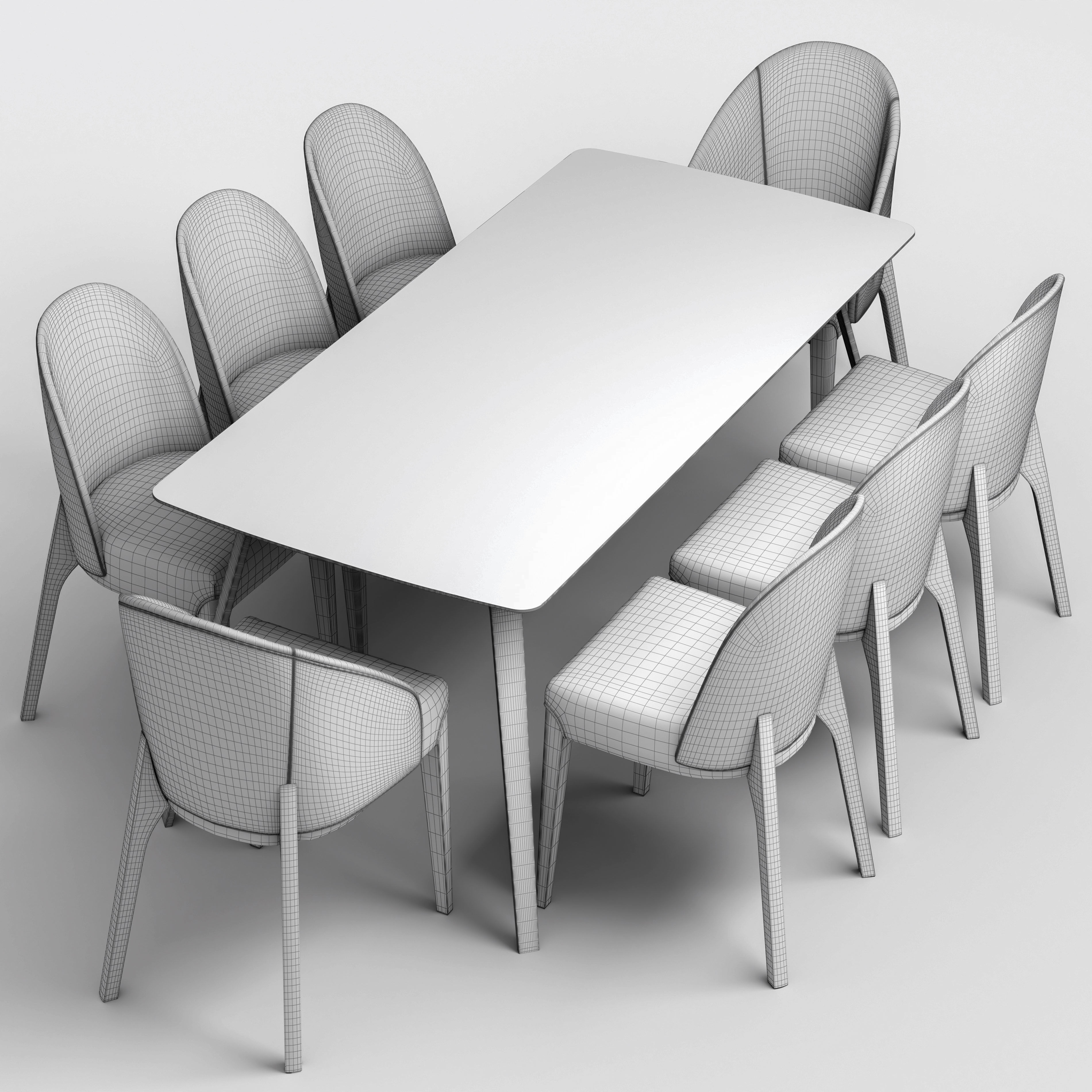 Dinning Set 01  3D model_2