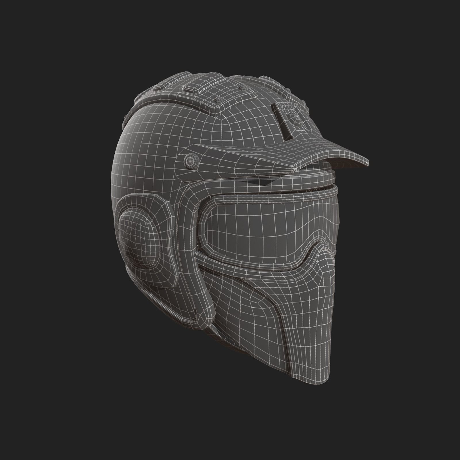 Helmet combat military Scifi 3d model gas mask  Low-poly 3D model_12