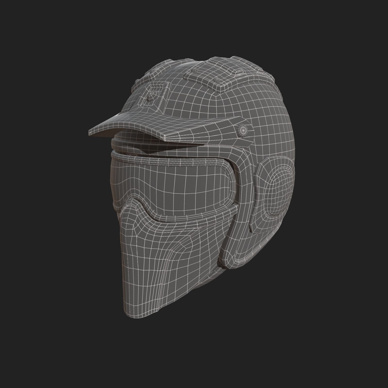 Helmet combat military Scifi 3d model gas mask  Low-poly 3D model_11