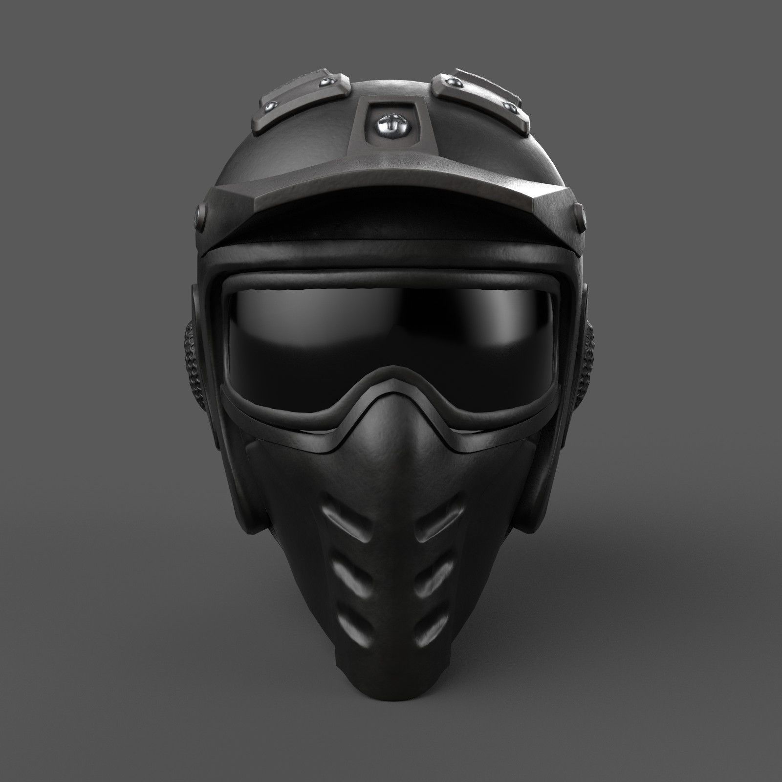 Helmet combat military Scifi 3d model gas mask  Low-poly 3D model_1
