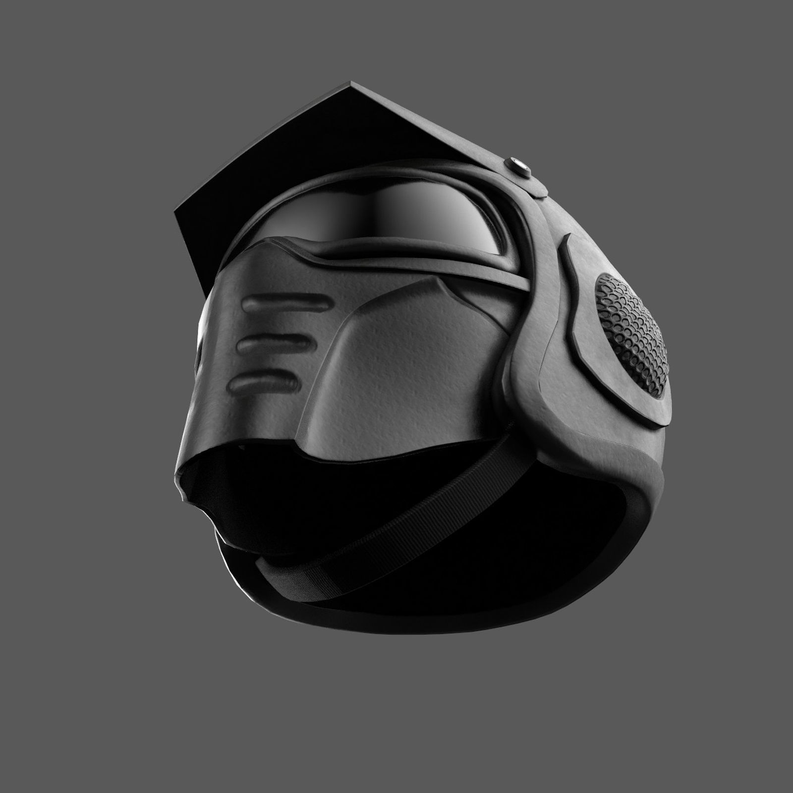 Helmet combat military Scifi 3d model gas mask  Low-poly 3D model_6