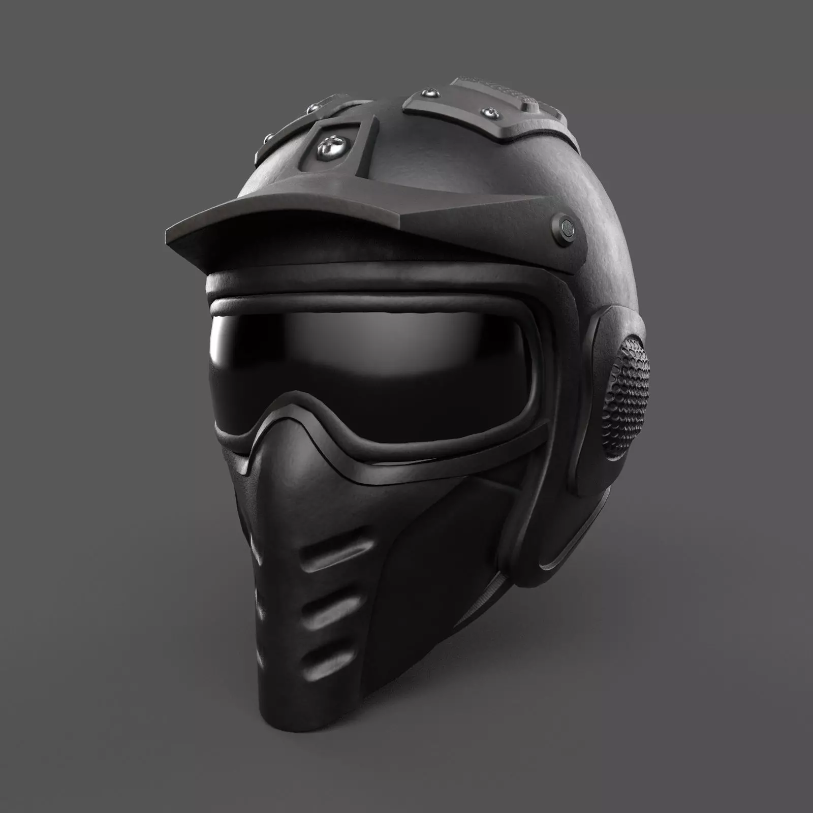 Helmet combat military Scifi 3d model gas mask  Low-poly 3D model_0