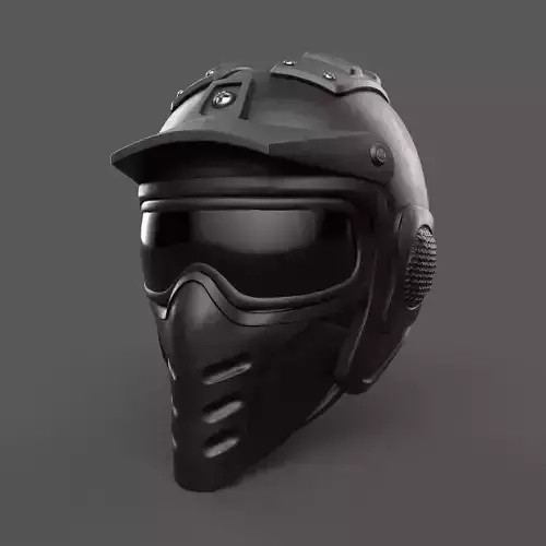 Helmet combat military Scifi 3d model gas mask 
