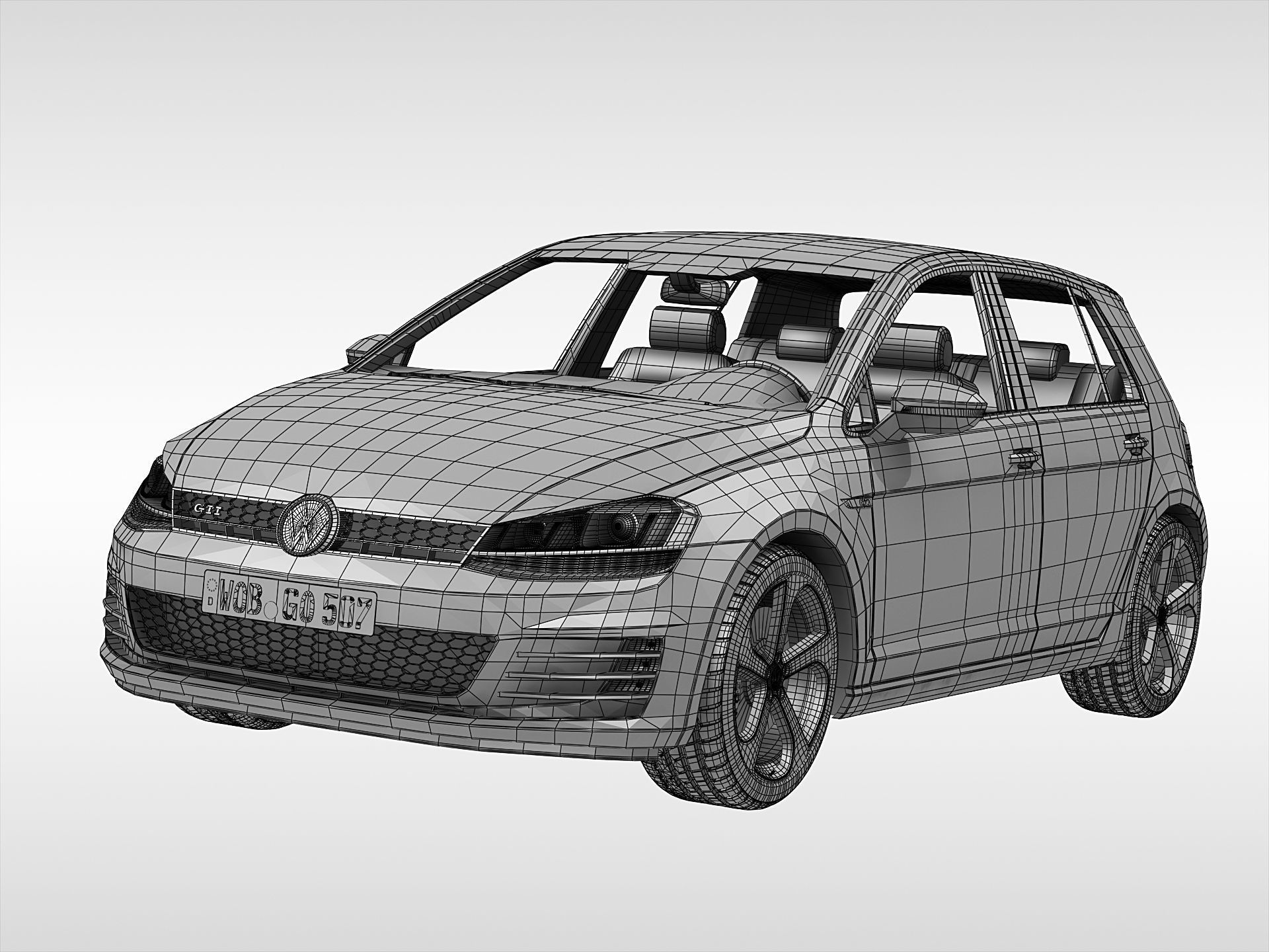 Volkswagen Golf GTI 2013 - 2017 3D model_11