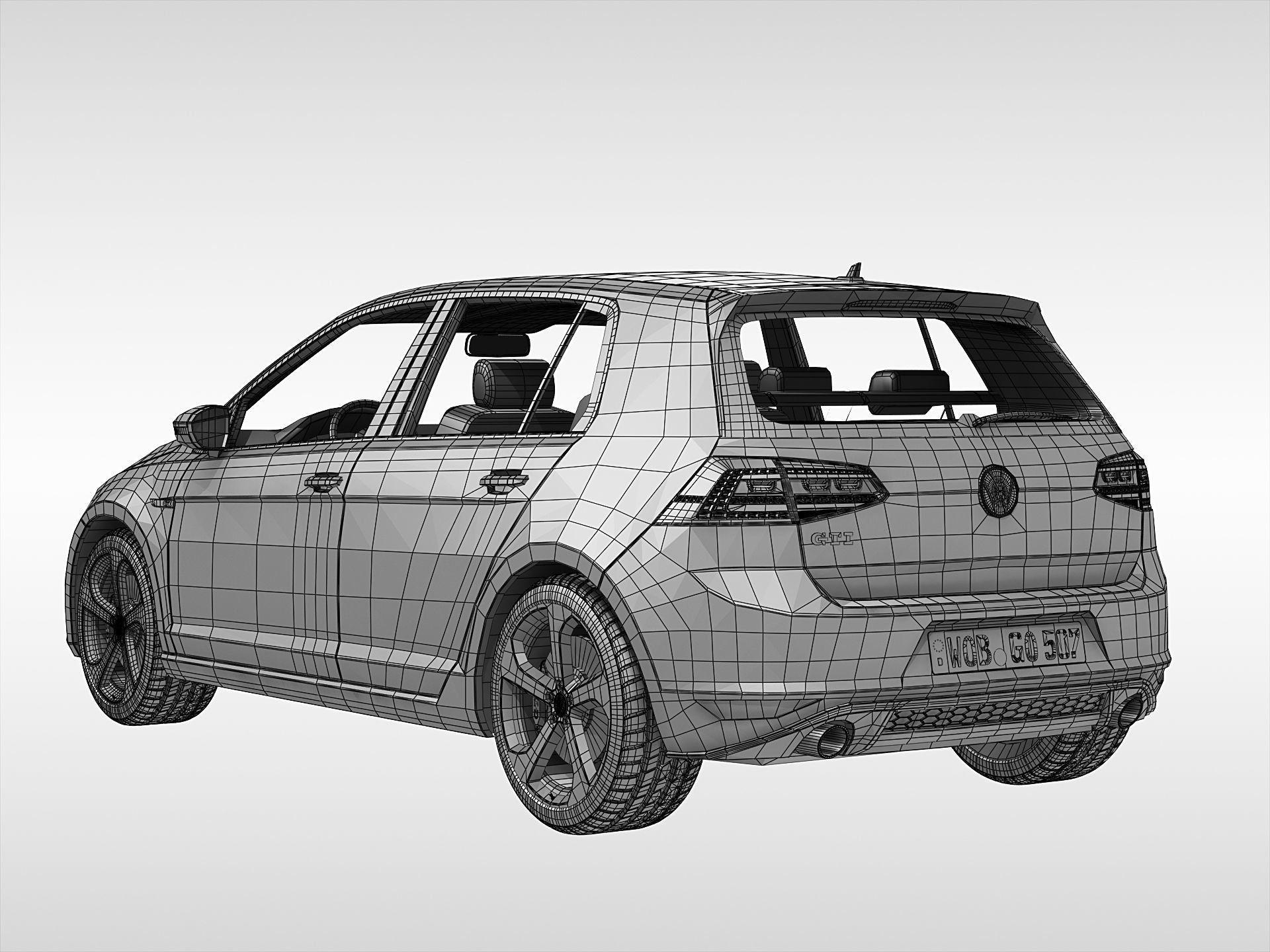Volkswagen Golf GTI 2013 - 2017 3D model_12
