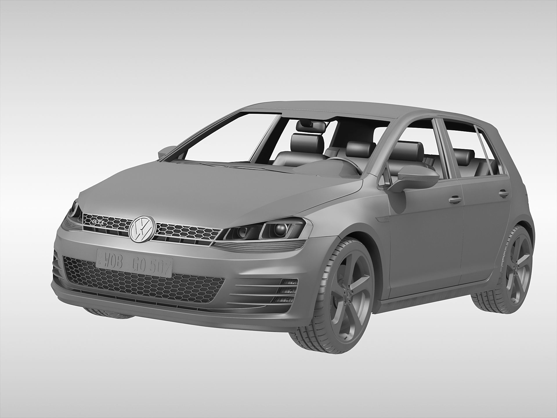 Volkswagen Golf GTI 2013 - 2017 3D model_6