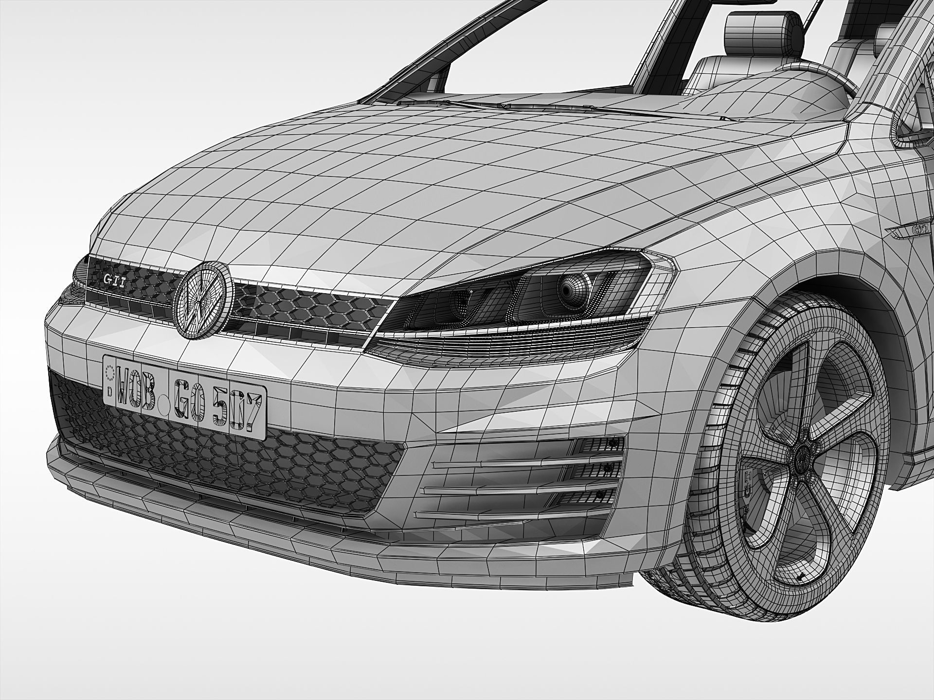 Volkswagen Golf GTI 2013 - 2017 3D model_14