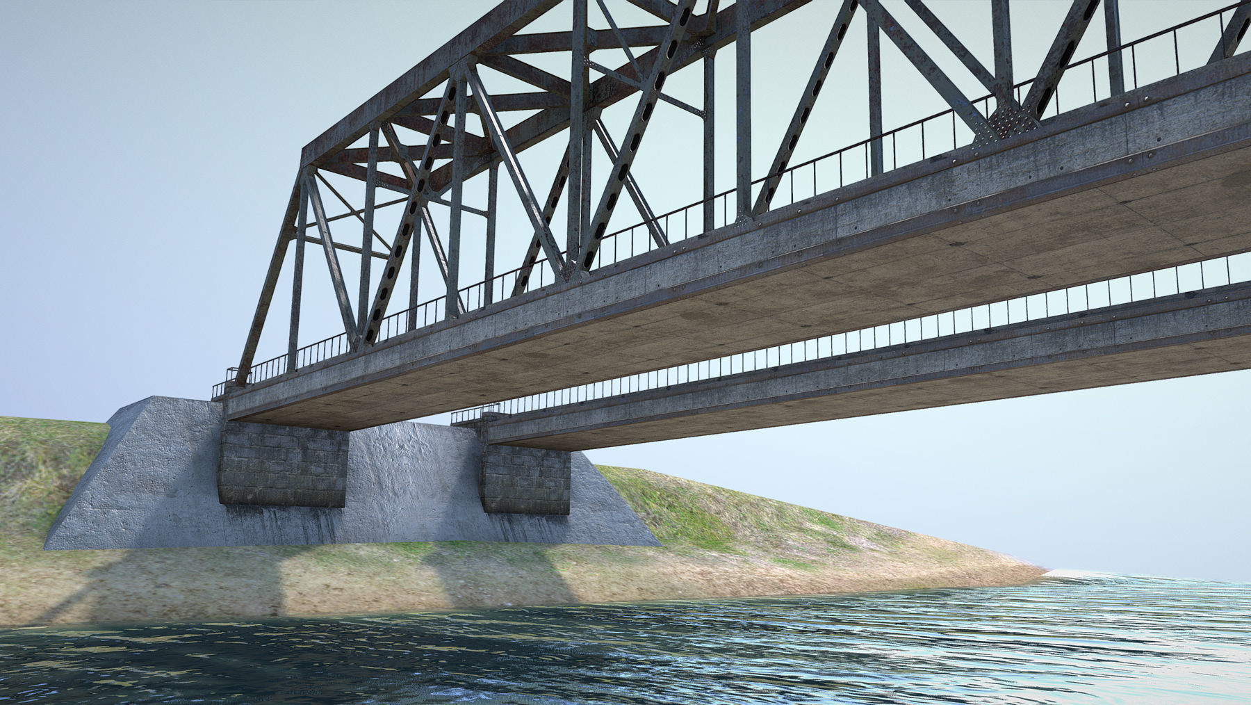 RW Bridge Vologda-II Low-poly 3D model_8