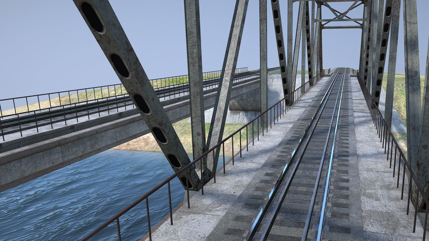 RW Bridge Vologda-II Low-poly 3D model_7