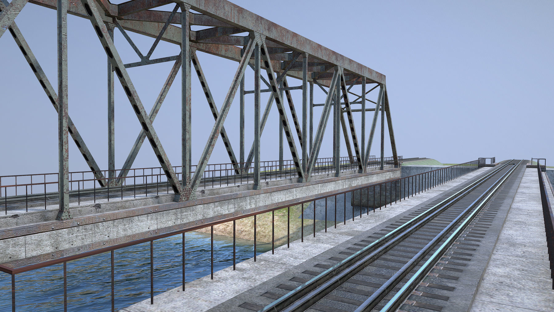 RW Bridge Vologda-II Low-poly 3D model_6