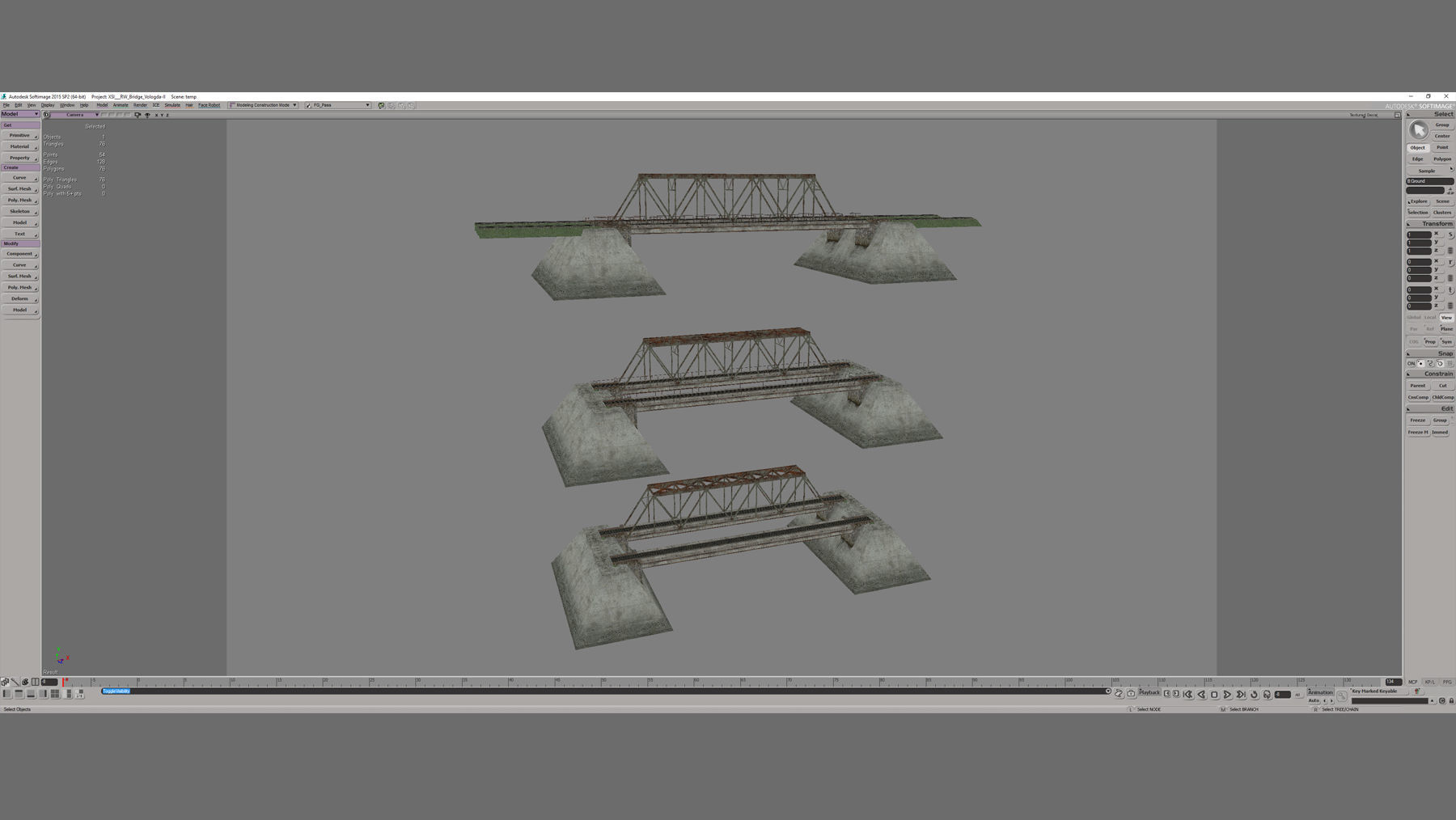 RW Bridge Vologda-II Low-poly 3D model_19