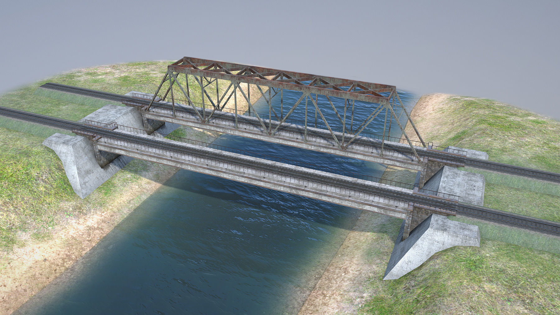 RW Bridge Vologda-II Low-poly 3D model_1