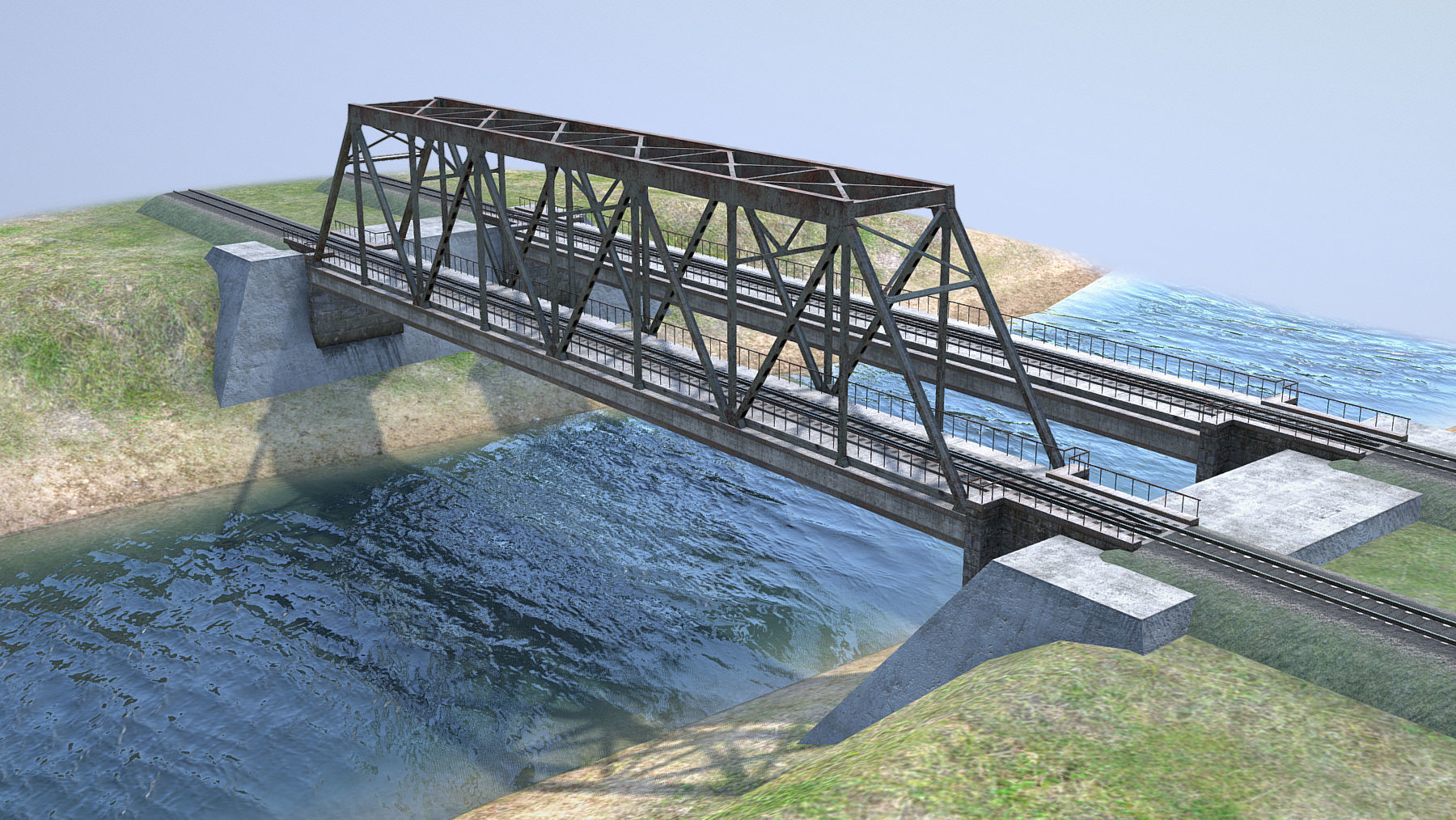 RW Bridge Vologda-II Low-poly 3D model_4
