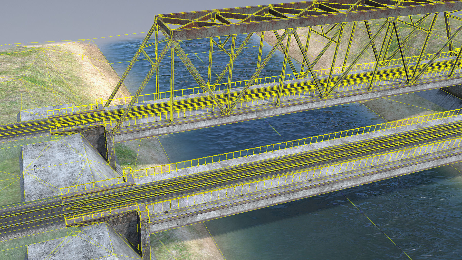 RW Bridge Vologda-II Low-poly 3D model_13